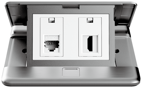 Module Ổ cắm âm sàn gồm HDMI + Mạng Simon ZD021496 Màu Bạc