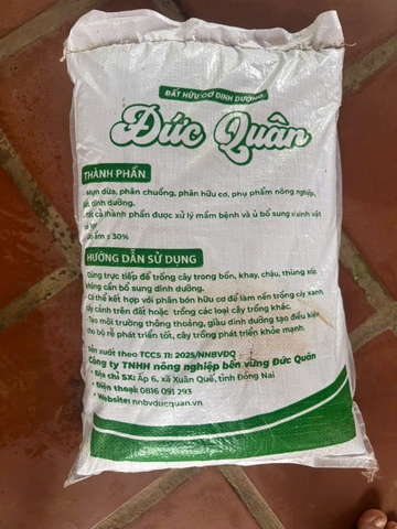 Đất hữu cơ dinh dưỡng Đức Quân (Bao xanh đa dụng)