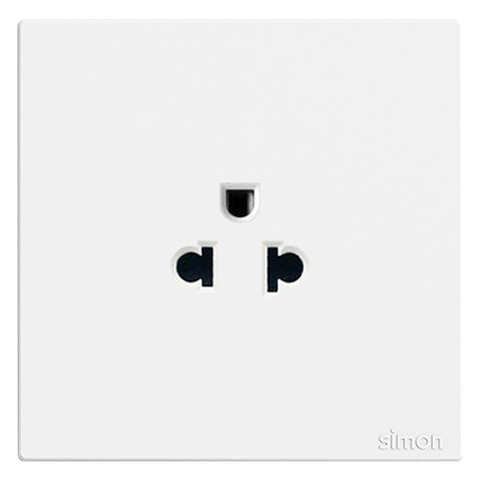 Bộ Ổ Cắm Đơn 3 Chấu Màu Trắng Simon S6 - 581087