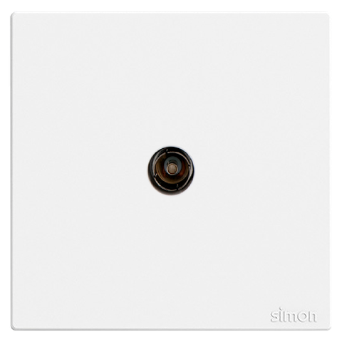 Bộ Ổ Cắm Tivi Đơn Màu Trắng Simon S6 585111