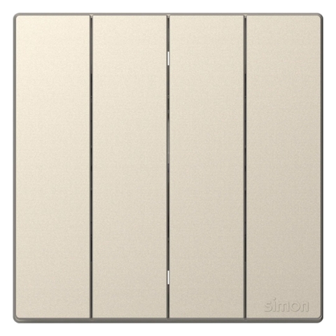 Bộ Công Tắc Bốn 2 Chiều Vuông Màu Sâm Panh Simon S6 581042-46