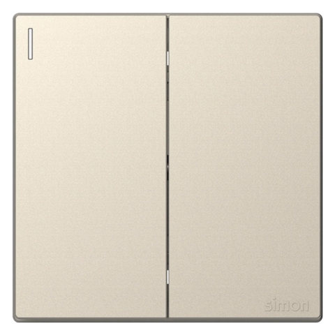 Bộ Công Tắc Đôi 1 Chiều vuông Màu Sâm Panh Simon S6 581021-46