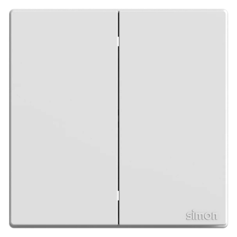 Bộ Công Tắc Đôi 2 Chiều Vuông Màu Trắng Simon S6 581022