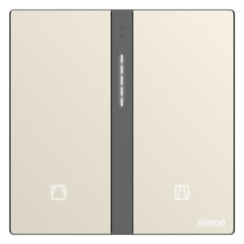 Bộ công tắc rèm cửa đơn nhà thông minh Simon M7 metal smart màu Vàng 66E8013MTY-2c