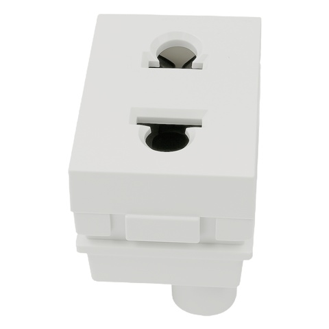 Hạt Ổ Cắm Đơn 2 Chấu Size S 16A Màu Trắng Simon K1 Mã K1412S
