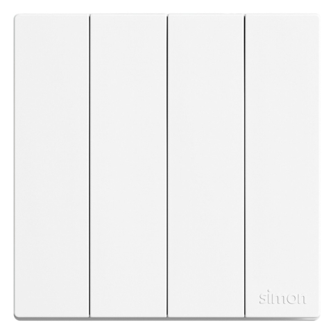 Bộ Công Tắc Bốn 2 Chiều Vuông Màu Trắng Simon S6 581042