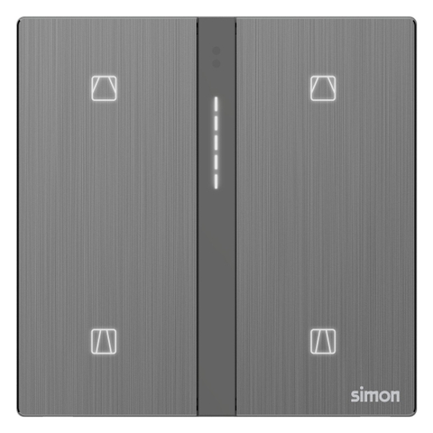 Bộ công tắc rèm cửa đôi nhà thông minh Simon M7 metal smart màu Xám 66E8014MTY-2b