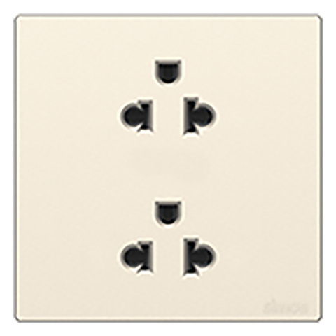 Bộ Ổ Cắm Đôi 3 Chấu Màu Sâm Panh Simon S6 581287-46