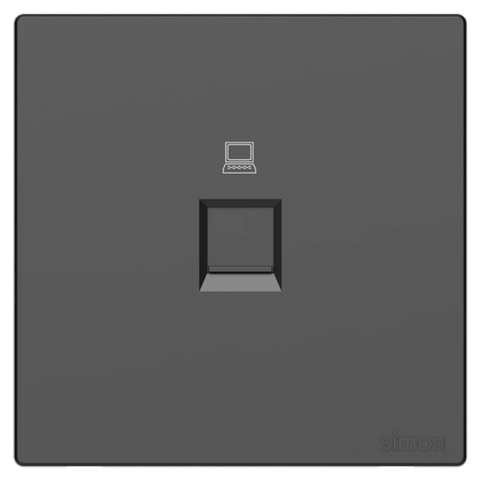 Bộ Ổ Cắm Mạng Đơn CAT6 Màu Xám Simon S6 585218-61