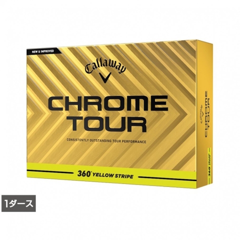 Callaway Golf Ball 1 Dozen CHROME TOUR 24 360 YELLOW STRIPE 7193711421