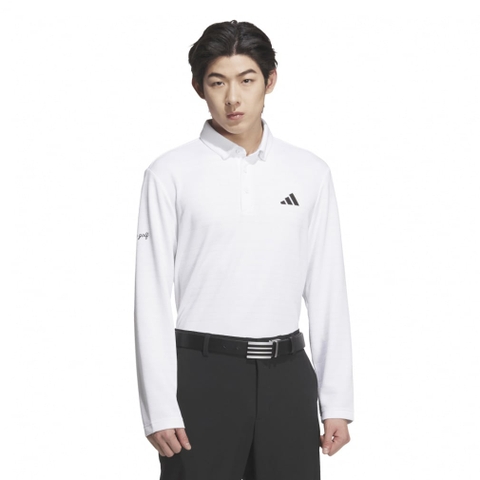 adidas Men's Golf Wear Seasonal Jacquard Long Sleeve Shirt JVV03