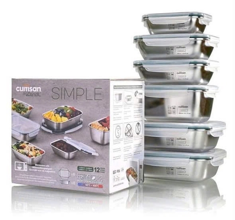 Set 6 hộp Inox kèm nắp Cutisan Made in Korea