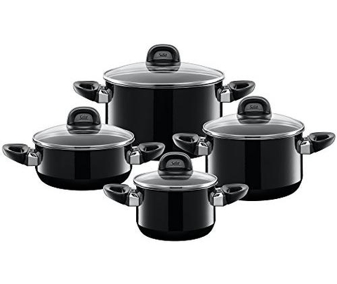 Bộ nồi Silit Modesto tai nhựa (đen) 4 món