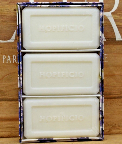 Hộp 3 bánh xà bông cục cao cấp Hopificio Firenze Luxury Italian Soap Set (hương Lavender - Hoa oải hương) 450g
