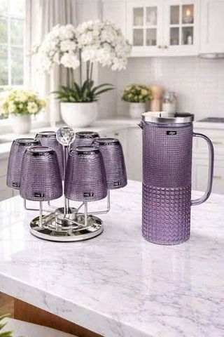 Bình nước thủy tinh Irris 1,5 lít màu tím