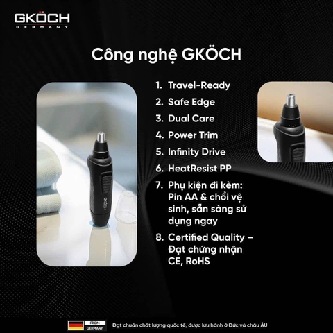 Máy cắt tỉa lông mũi GKÖCH 213
