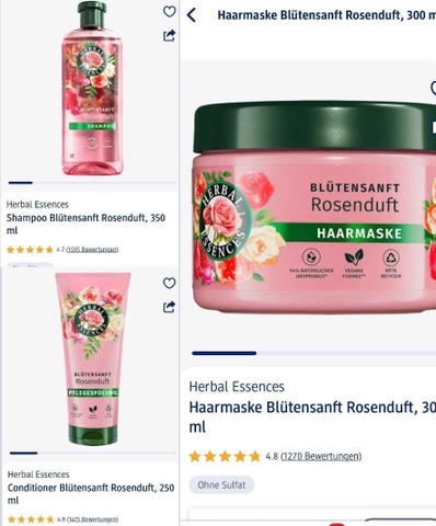 Dầu xả Herbel Essences 250ml (Hương hoa hồng)