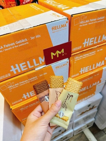 Thùng Bánh quy tổng hợp 3 loại Hellma_1120g (200 cái)
