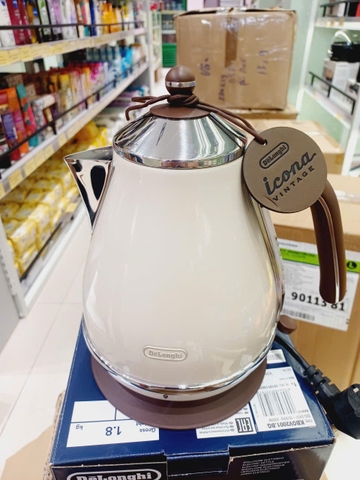 Ấm siêu tốc Delonghi màu kem 1,7L
