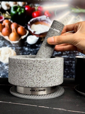 🇩🇪🇩🇪 Set Chày Cối đá Granite KELLER Đức màu Xám