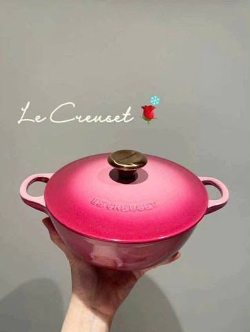 Nồi gang sâu lòng Le Creuset La Marmite Marmite Berry 22cm 2.6L - Hồng dâu.