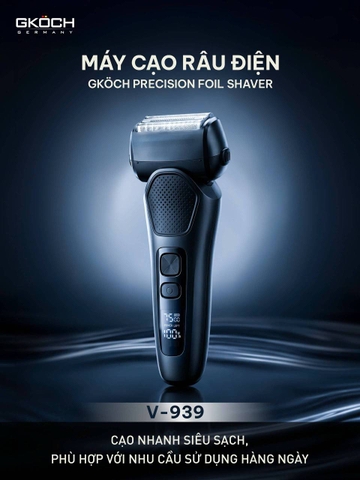 🪒🪒 MÁY CẠO RÂU ĐIỆN GKÖCH PRECISION FOIL SHAVER V-939