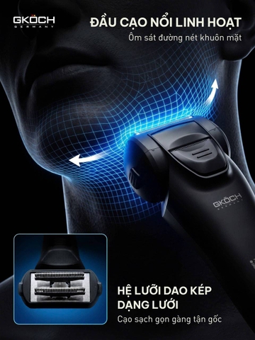 🪒🪒 MÁY CẠO RÂU ĐIỆN GKÖCH PRECISION FOIL SHAVER V-939