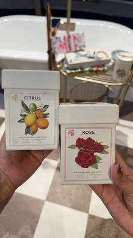 Hộp 3 bánh xà phòng thực vật Alchimia Soap hương hoa hồng (Rose Fine Vegetable Soap) Ý 450g