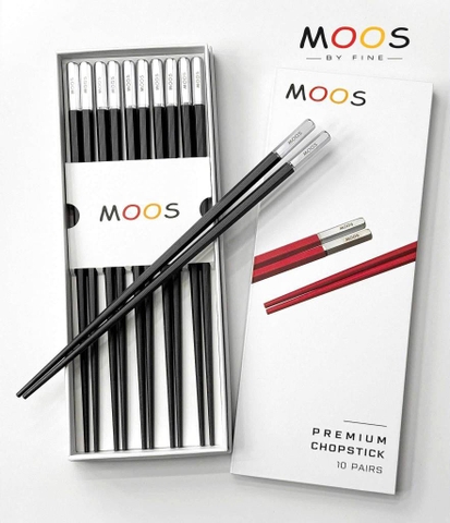 Set 10 đôi đũa chuôi bạc Moos by Fine From Germany 2026-màu đen