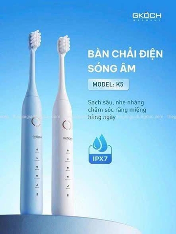 🪥🪥 BÀN CHẢI ĐIỆN SÓNG ÂM GKÖCH K5🇩🇪🇩🇪Màu xanh