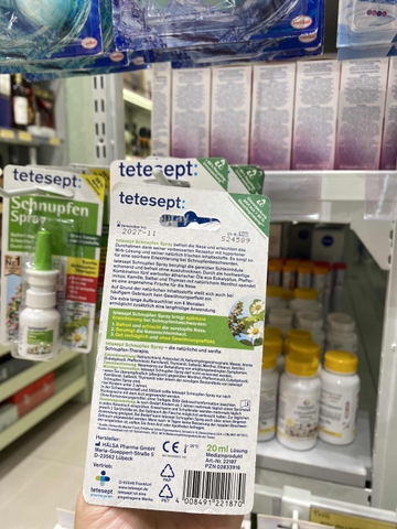 Xịt mũi Tetesept Warme Pflege-Balsam 20ml (Xanh lá)