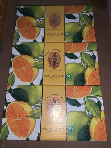 Hộp 3 bánh Xà bông  cao cấp La Florentina hương Agrumi di Boboli (Cam Quýt Vườn Boboli).(3×150g)