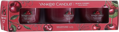 Set 3 cốc nến thơm Yankee candle (Black cherry) 3x37g