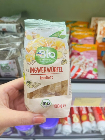 Mứt gừng hữu cơ Bio Ingwerwurfel 100g