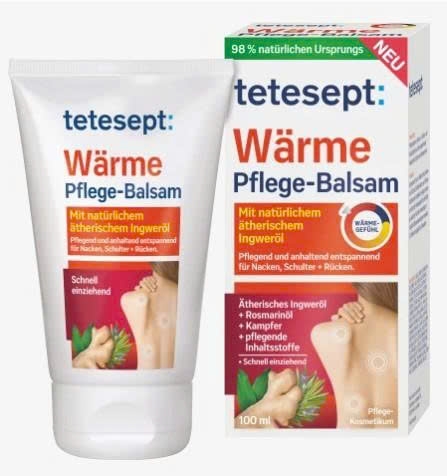 Gel xoa bóp Tetesept Warme Pflege-Balsam giảm đau cổ, vai, gáy 100ml