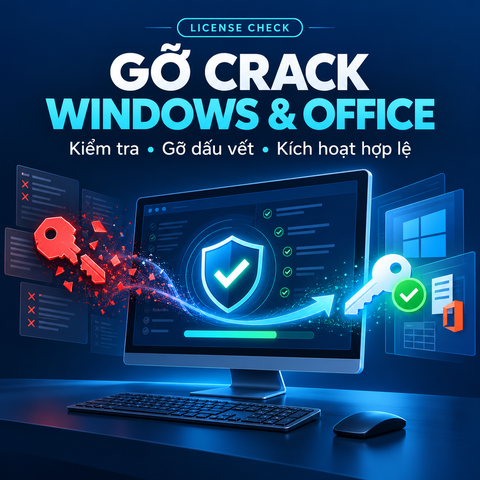 Gỡ crack Windows, Office bằng License Check an toàn