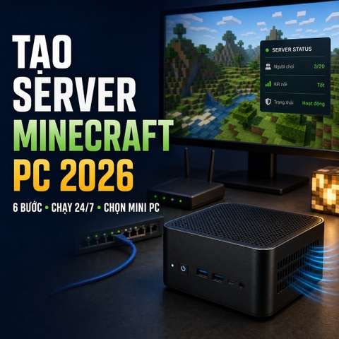 Cách Tạo Server Minecraft PC 2026 Và Chọn Mini PC 24/7
