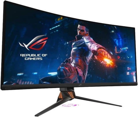Màn hình chuyên game HDR siêu rộng ROG Swift PG35VQ – 35” 21:9 (3440 x 1440), FALD 512 vùng chiếu sáng, Độ sáng đỉnh 1000nit, Có thể ép xung 200Hz, 2ms, G-SYNC Ultimate, DisplayHDR1000 ™, Quantum-dot, Điều khiển quạt thông minh, Aura Sync, Bộ khuếch đại Hi-fi-grade ESS