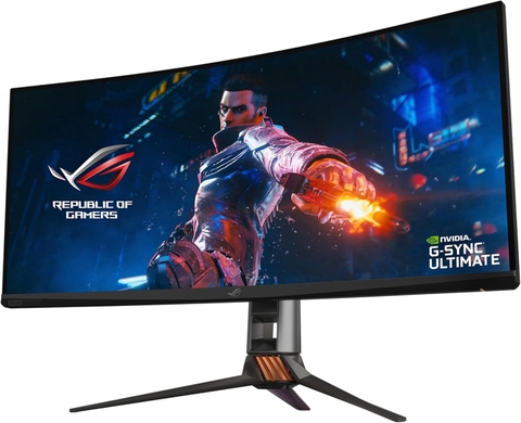 Màn hình chuyên game HDR siêu rộng ROG Swift PG35VQ – 35” 21:9 (3440 x 1440), FALD 512 vùng chiếu sáng, Độ sáng đỉnh 1000nit, Có thể ép xung 200Hz, 2ms, G-SYNC Ultimate, DisplayHDR1000 ™, Quantum-dot, Điều khiển quạt thông minh, Aura Sync, Bộ khuếch đại Hi-fi-grade ESS