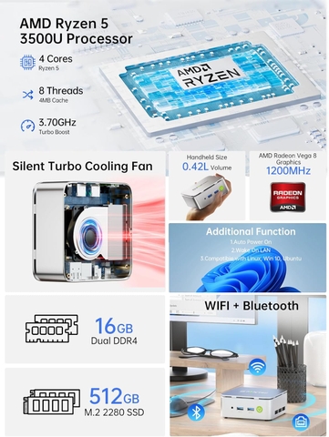Mini PC GMK NUCBOX G10 R5 3500U