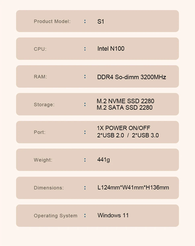 Mini PC Firebat S1/AceMagic Intel N100, Máy tính nhỏ gọn RGB, mạnh mẽ, hỗ trợ xuất hình 4K