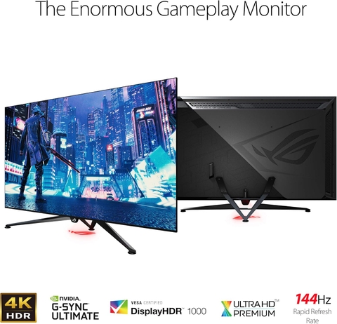 Màn hình Gaming ASUS ROG Swift PG65UQ 65” HDR 144Hz 4K (3840 x 2160) G-Sync Ultimate, Bảo vệ mắt (Eye Care), DisplayPort HDMI USB, Đồng bộ Aura Sync, HDR10 DisplayHDR 1000 UHD Premium.