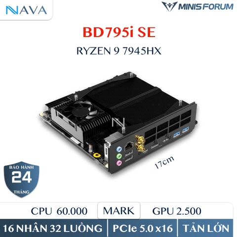 [Like new] Minisforum BD795i SE Motherboard, bo mạch chủ AMD Ryzen 9 7945HX, 16C/32T, Max 5.4GHz, PCIe 4.0