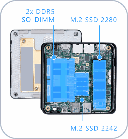 Mini PC Cubi NUC AI 1UMG Máy tính Mini AI Core Ultra 5 125H nhỏ gọn mãnh mẽ hiệu năng cao