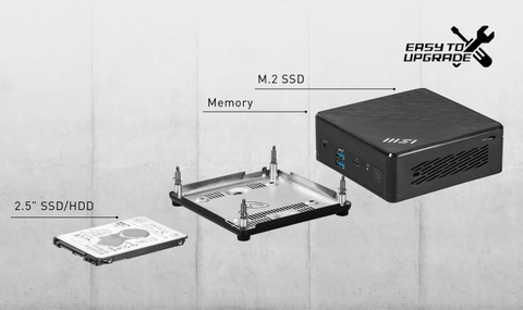 Mini PC MSI Cubi 5 12M i3 1215U hiệu năng mạnh mẽ nhỏ gọn kết nối được eGPU