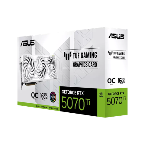 ASUS TUF Gaming GeForce RTX™ 5070 Ti 16GB White OC Edition TUF-RTX5070TI-O16G-WHITE-GAMING: Sắc Trắng Tinh Tế, Bền Bỉ Chuẩn Quân Sự