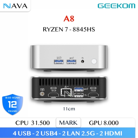 Máy Tính Mini PC GEEKOM A8 R7 8845HS/ A8 MAX R9 8945HS Radeon 780M