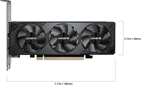 GIGABYTE GeForce RTX 5060 OC Low Profile 8G, 8GB 128-bit GDDR7, PCIe 5.0, hỗ trợ xuất 4 màn, GV-N5060OC-8GL