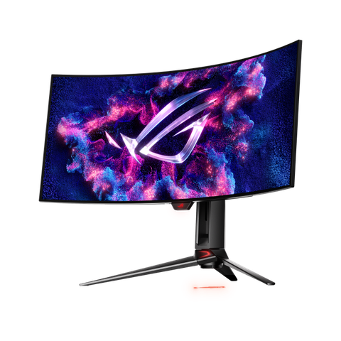 Màn hình chuyên game ROG Swift OLED PG34WCDM 34 inch (có thể xem 33,9 inch, 3440 x 1440) Tấm nền OLED cong 800R, 240 Hz, thời gian phản hồi 0,03 ms (GTG), tương thích G-SYNC®, tản nhiệt tùy chỉnh, độ sáng đồng đều, điều khiển thông minh ROG Smart KVM, Type-C® 90 W và điều khiển trung tâm ASUS DisplayWidget Center