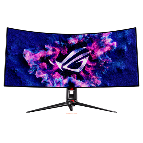 Màn hình chơi game ROG Swift OLED PG39WCDM tấm nền OLED cong 39-inch (3440x1440), tần số quét 240 Hz (trên 144Hz), thời gian phản hồi 0.03 ms, tương thích G-SYNC®, tản nhiệt tùy chỉnh, độ sáng đồng nhất, bộ chuyển đổi ROG Smart KVM, cổng Type-C 90 W, phần